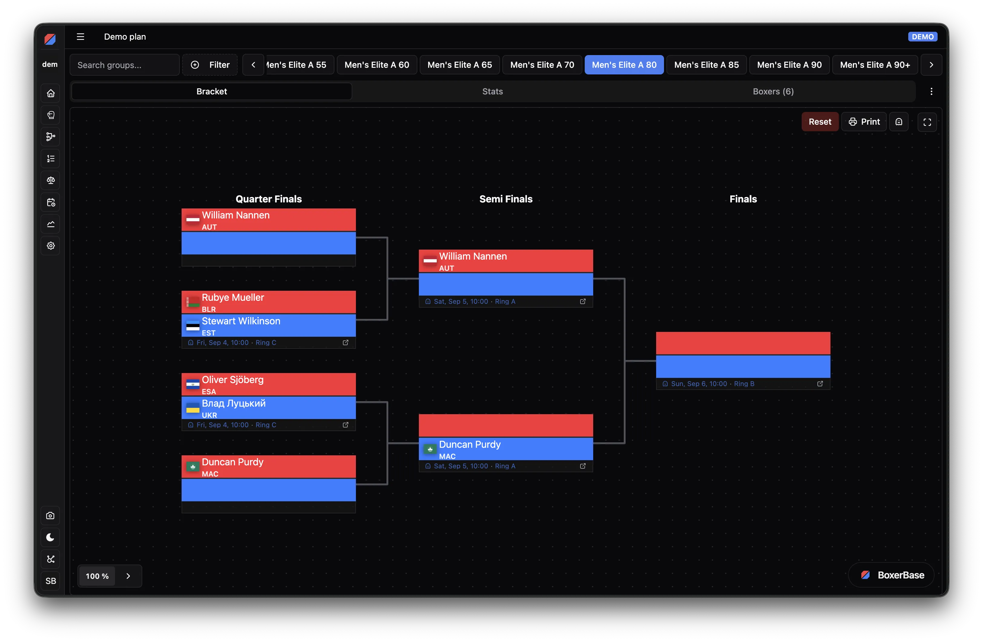 A drawn bracket