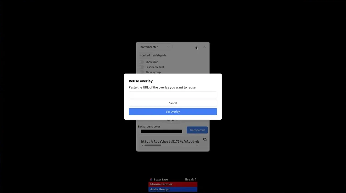Reuse overlay dialog