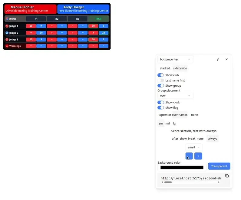 Small movable score card